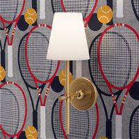 Rackets and Balls Vertical Tennis Print Large