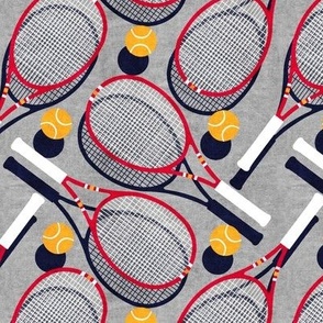 Rackets and Balls Multidirectional Tennis Print Medium