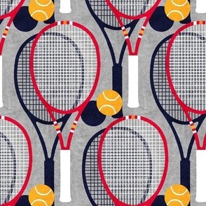 Rackets and Balls Vertical Tennis Print Medium