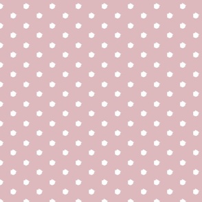Dots - snowflakes - white on pink background