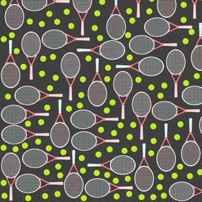 Pink and Blue Tennis Racket Pattern