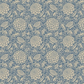 (S) dahlia garden-arts and crafts-provincial blue-small scale