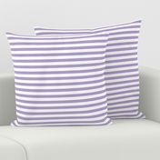 Purple and white Pastel Stripes Small half inch horizontal lines / pale light lilac lavender for baby girl nursery