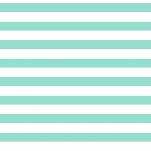 Green and white Pastel Stripes Small half inch horizontal lines / Striped pale light green for baby girl or boy nursery