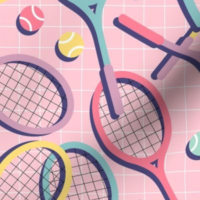 Memphis Style Tennis on Pink