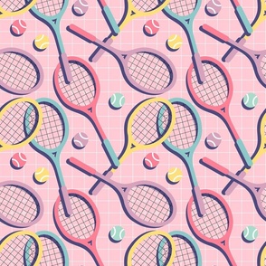 Memphis Style Tennis on Pink