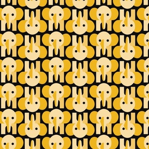 Abstract Elephant Pattern Yellow