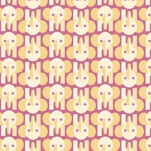 Abstract Elephant Pattern Pink