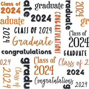 Class of 2024 Graduation in Black and Orange © Jennifer Garrett