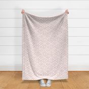 Boho Rubber Blockprint Off-white ornaments on light pink / salmon with linen structure - medium scale