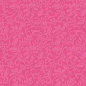 Smaller Floral Damask Scroll Two Tone Aurora Dark Pink