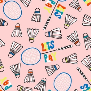(M) Let's Play Badminton - Light Pink