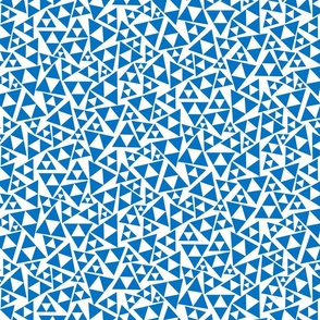 Blue and White Triangles - Tossed Shapes