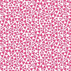 Fuchsia and White Triangles - Tossed Shapes