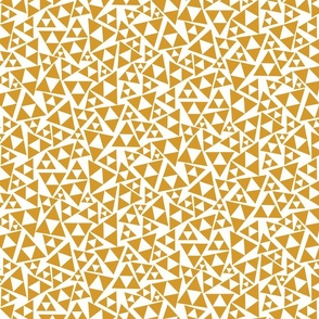 Gold and White Triangles - Tossed Shapes
