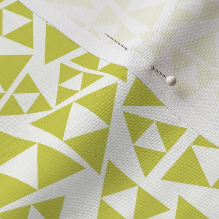 Green Yellow and White Triangles - Tossed Shapes