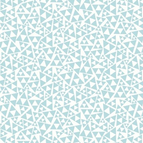 Teal Blue and White Triangles - Tossed Shapes