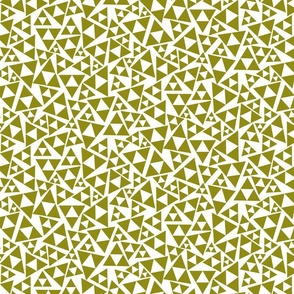Green and White Triangles - Tossed Shapes