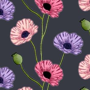 Painted Poppies (Vivid_ not textured)