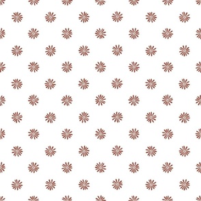 block print flowers small - peanut terracotta cat coordinate - rustic floral stamp fabric