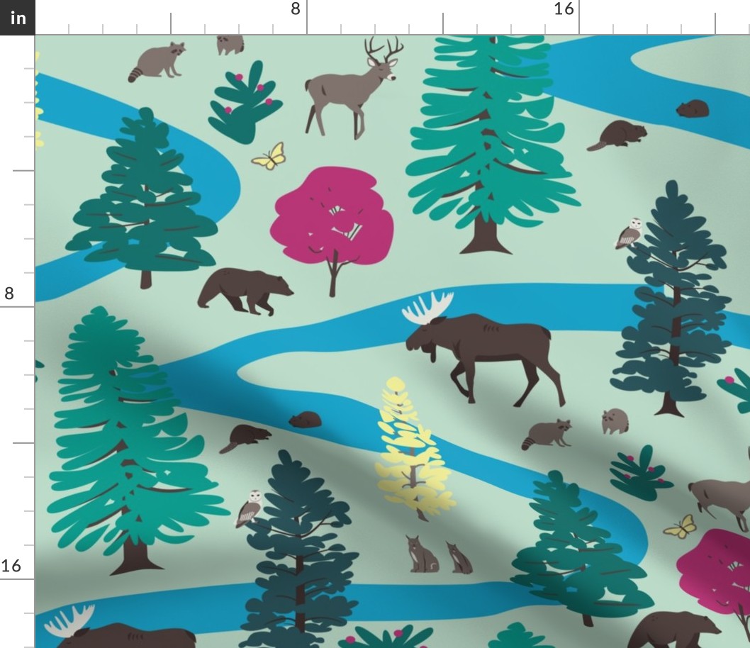 Canadian Forest Biome - Beaver, Moose, Bear, Dear and Trees