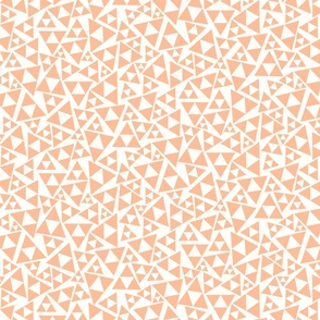 Peach Fuzz and White Triangles - Tossed Shapes