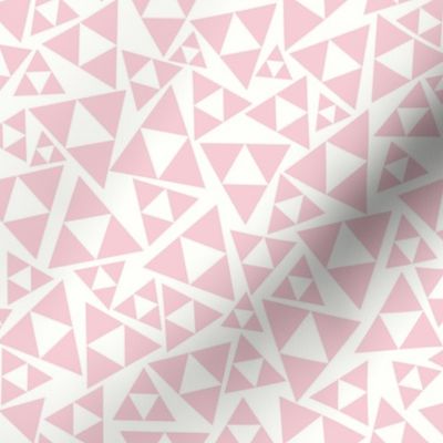 Pink and White Triangles - Tossed Shapes