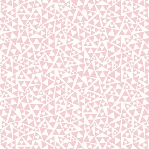 Pink and White Triangles - Tossed Shapes