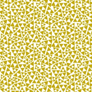 Dark Gold and White Triangles - Tossed Shapes