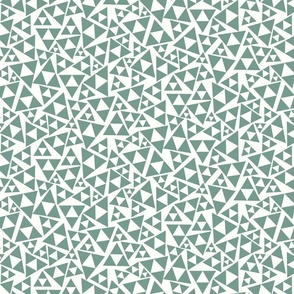 Green and White Triangles - Tossed Shapes