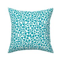 Teal and White Triangles - Tossed Shapes