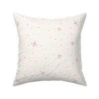 Delicate Little Bees & Dots in Soft Pink, Peach & Green colours on cream background - 12'' repeat