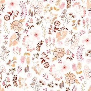 Floral naive style watercolor pattern