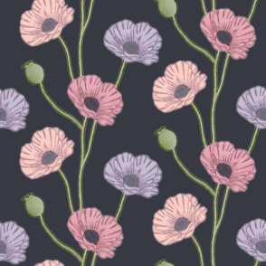 Painted Poppies (Not textured) Small