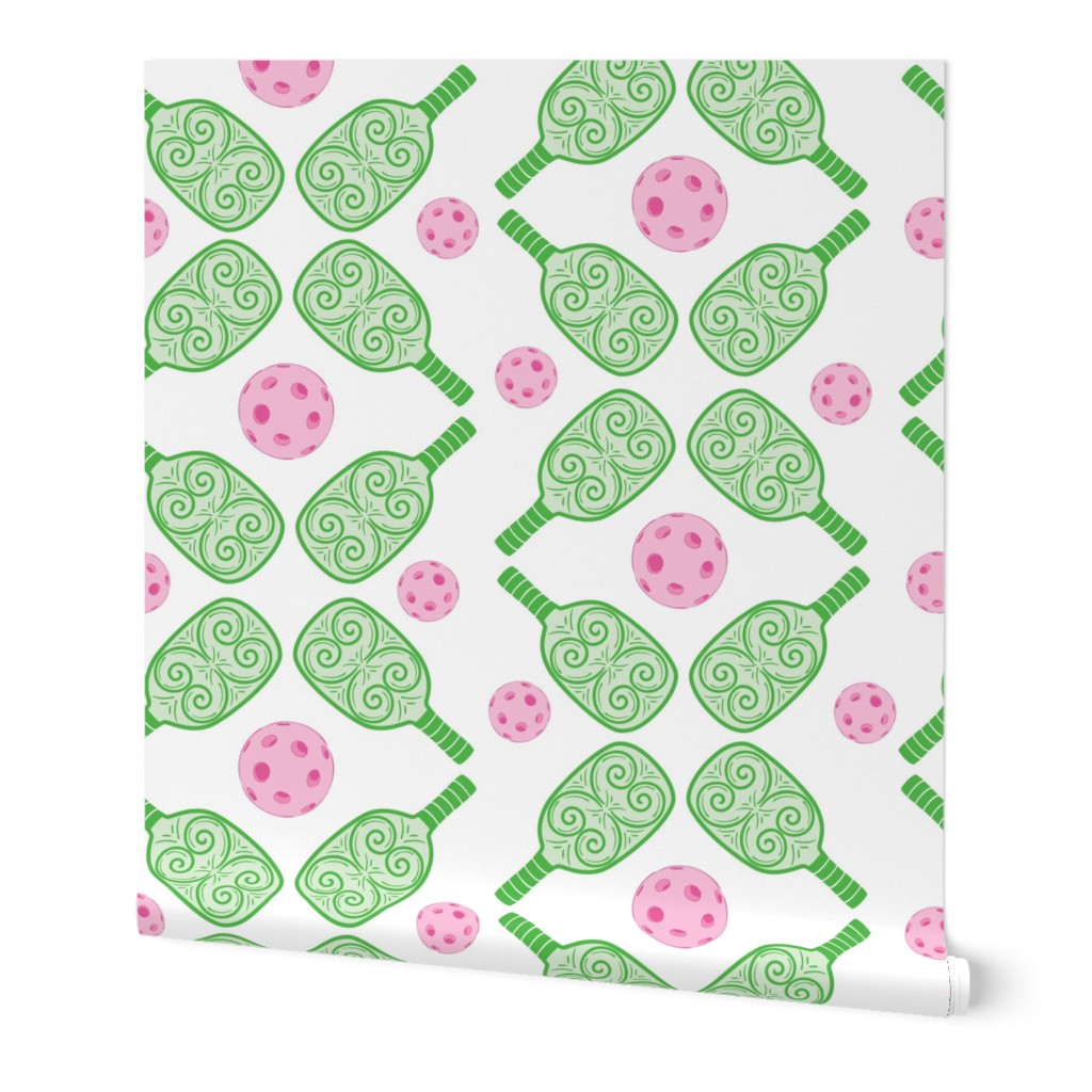 Preppy Pink And Green Pickleball