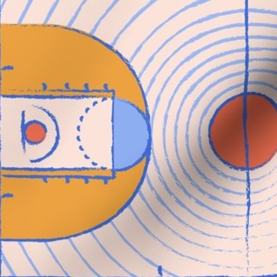 Graphic Shapes Basketball Court - Sporty Retro - Medium