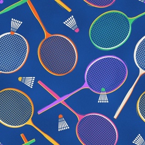 Badminton Colorful Rackets And  Shuttlecocks 