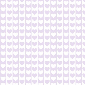 modern geometric lavender and white hearts and vertical stripes