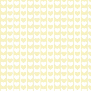 modern geometric light yellow and white hearts and vertical stripes