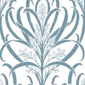  1896 Vintage "The Callum" by C.F.A. Voysey - with French Blue Leaves and Berries - Coordinate Berries