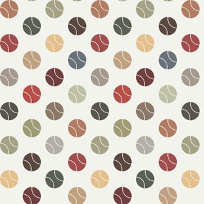 tennis ball earthy tones - court sport - earthy tennis fabric and wallpaper