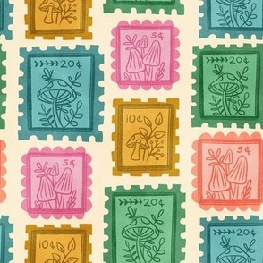 Mushroom Illustration, Mushroom Stamps, Cute Pattern, Novelty, Stamps, Postal Stamps, Botanical