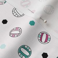 Colorful Volleyballs, Court Sports, Pink, Green, Girls Room, Large Scale