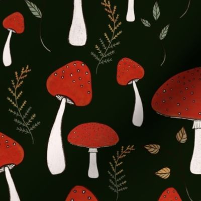 Red mushrooms pattern