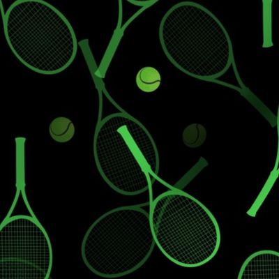 Court Sports -Tennis Shots -green & black