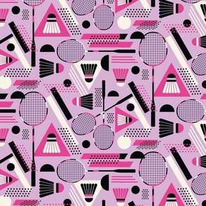 Purple and Pink - Badminton - Retro - Court Sports ©designsbyroochita