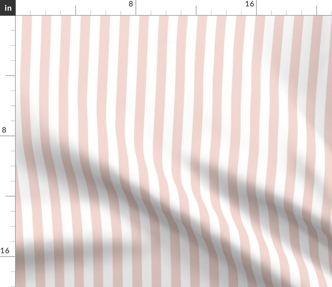 Neutral Peachy Pink Thick Stripes (Pressed Floral Collection)