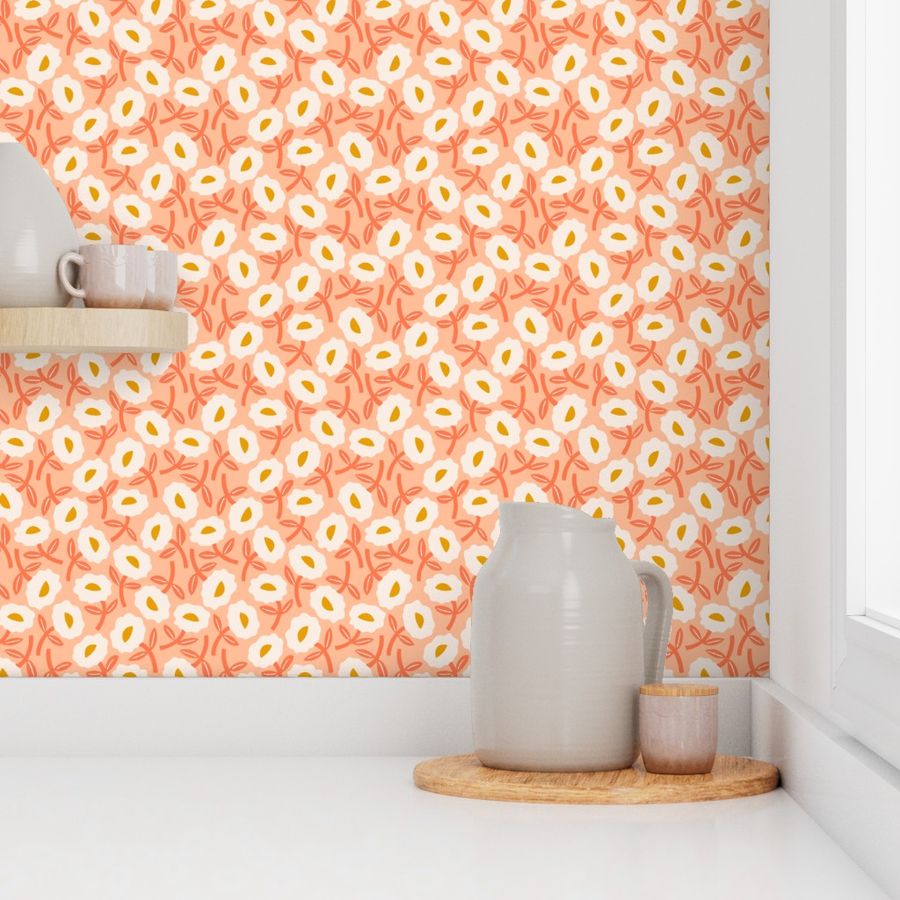 Floral Bliss Pattern - Peach