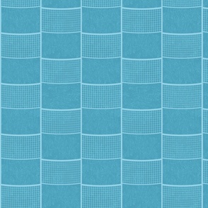 (S) Tennis Court Net Check | Retro Bright Blue | Small Scale