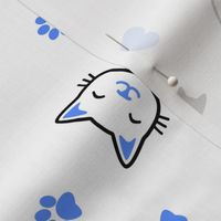 Blue Cat Rescue Paw Prints Hearts Rotated 